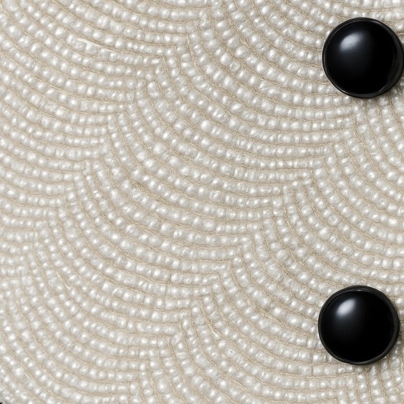 Black and White Tuxedo Beaded Fringe Cape - Picture 4 of 7